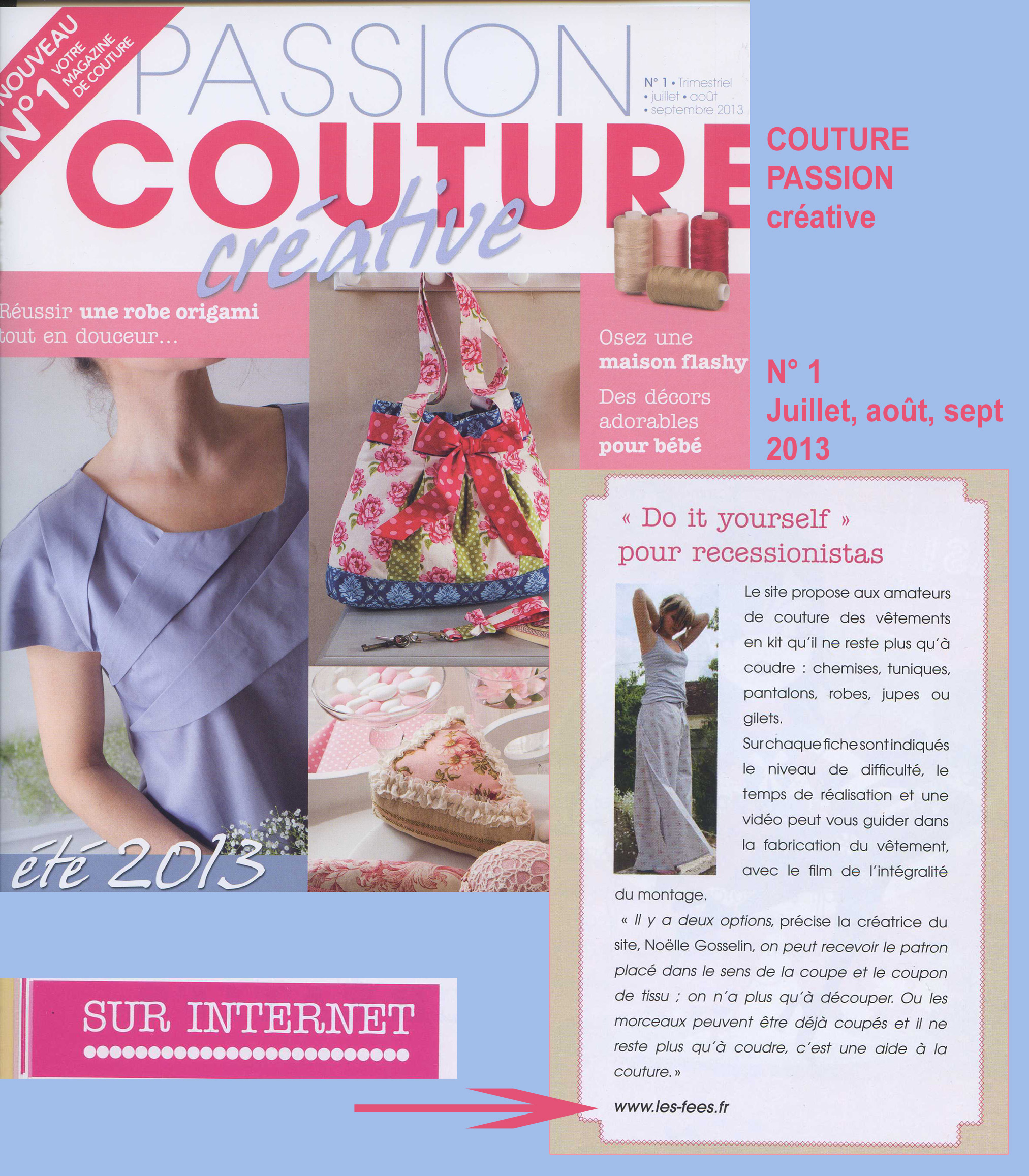 Parution magazine PASSION COUTUREcréative pour les Kits de vêtements Les Fées