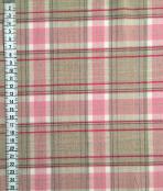 Tissu au mètre réf.  220283 Tissag laine,  polyester et lycra à carreaux coloris rose