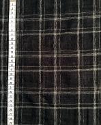 Tissu au mètre réf.  310243 Voile de coton tissé carreaux gris et fond noir, avec élasthanne