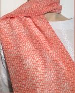 Tissu réf. 350282 Voile de polyester imprimé blanc et orange