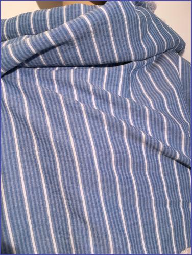 Fabric 210244 tissu de coton rayure bleu/blanc 2 mtrs