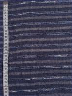 Coupon 210246 tissage coton viscose bleu saphir, avec rayure jacquard lurex argent. 2 m