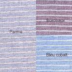 Tissu au mètre réf. 240131 : Lin rayure tissée bleu cobalt