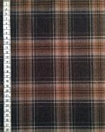 Tissu au mètre réf.  220283 Tissag laine,  polyester et lycra à carreaux coloris marron