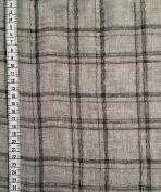 Tissu au mètre réf.  310243 Voile de coton tissé carreaux noir et fond gris, avec élasthanne