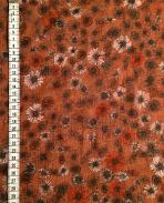 Tissu au mètre réf. 350214  Voile de polyester imprimé fleurs coloris sienne