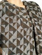 Tissu au mètre réf.  250220 Tissage jacquard en acrylique et coton écru et bronze,  motifs géométriques