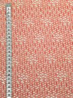 Tissu au mètre réf. 350282 Voile de polyester imprimé blanc et orange