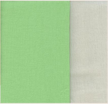 Tissu au mètre : Crépon de coton coloris anis